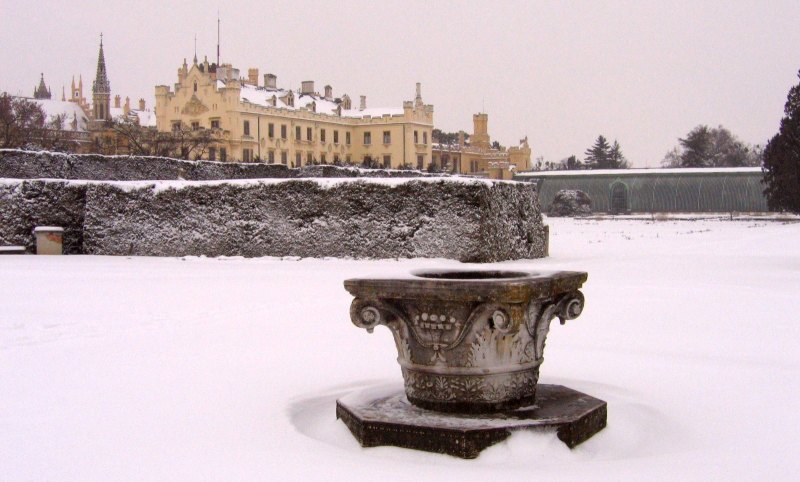 Lednice Schloss Winter